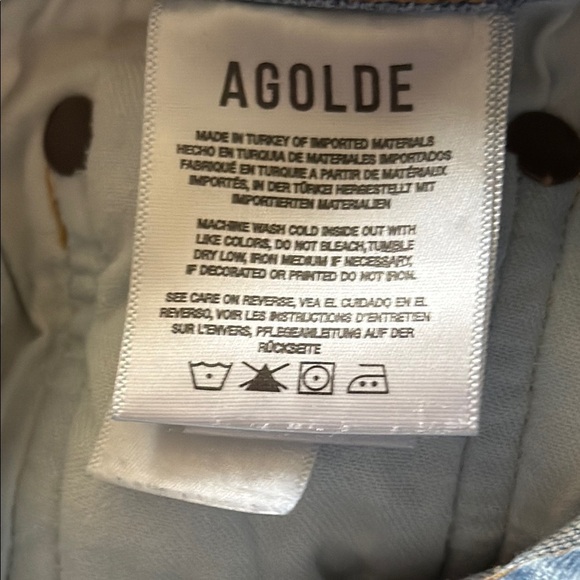 Agolde sz 23 Riley Crop Button Fly Blue light wash Jean great condition - Picture 5 of 8